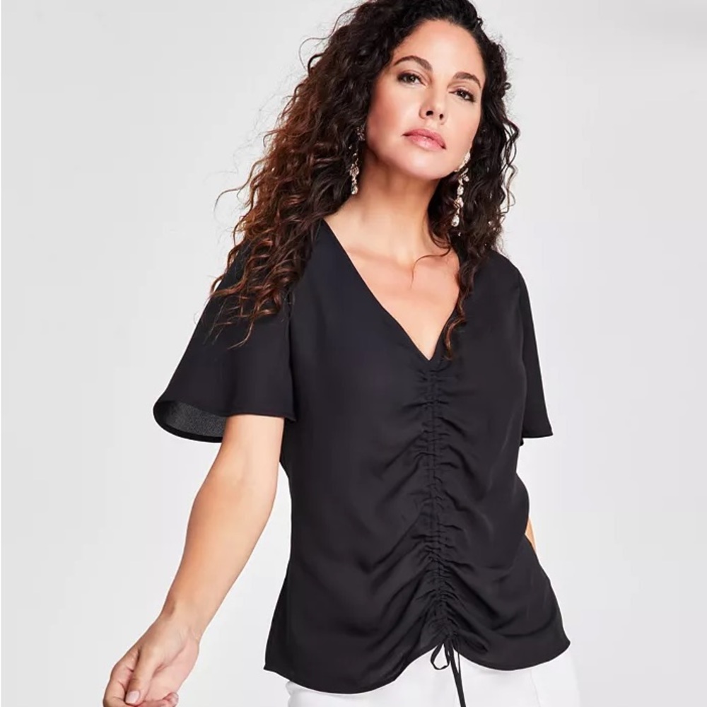 NWT INC International Concepts l Petit Ruched-Front  Top – Size Small